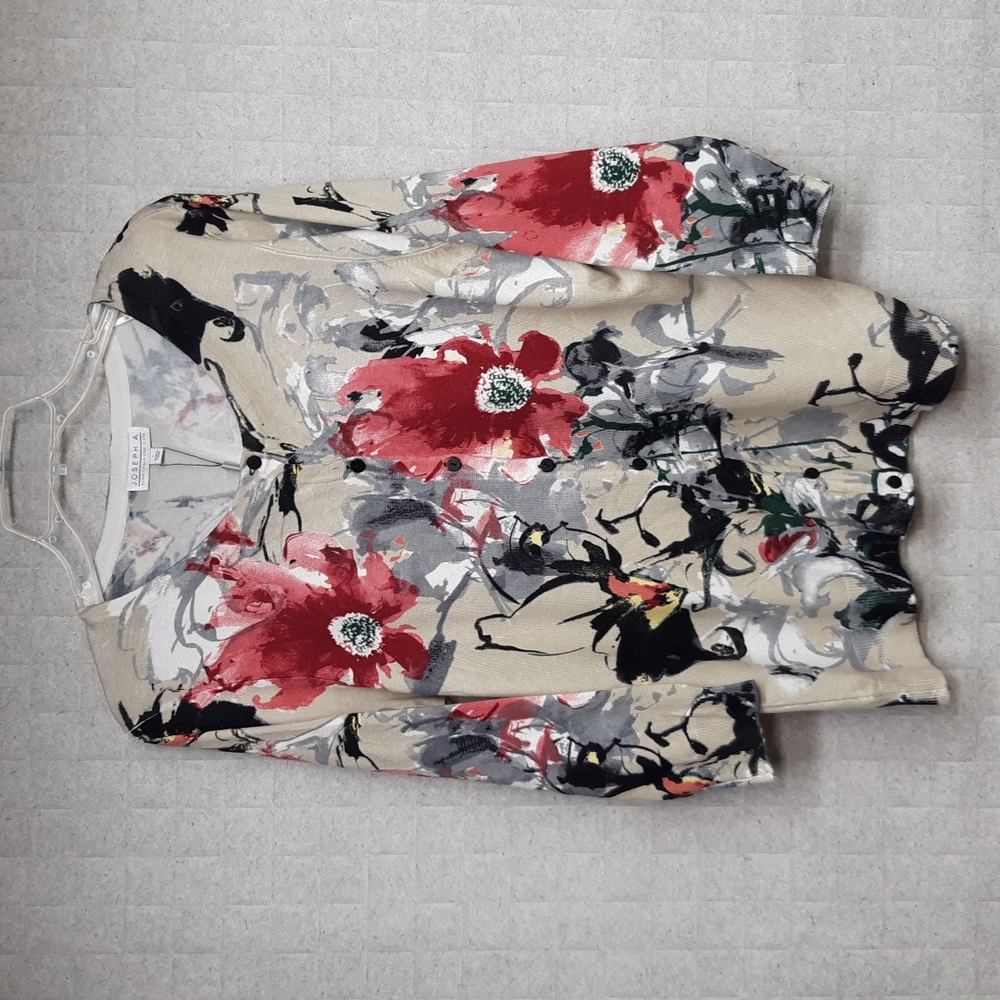 Joseph A. Button Front Floral Cardigan - NWT